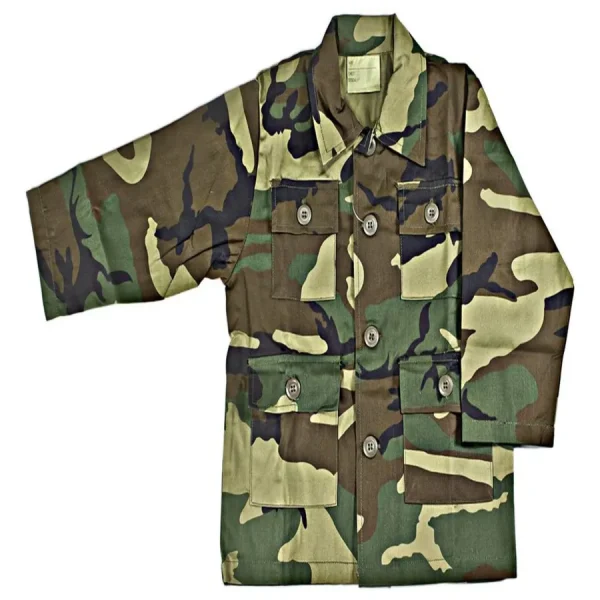 Kids Durable Military-Style Woodland Camo BDU Shirt kids durable military style wo 0 1753371607 - SIMPLEAIRSOFTT